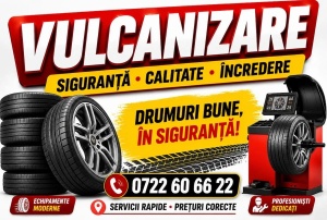 Banner Publicitar personalizabil Vulcanizare și Service Anvelope Model 03