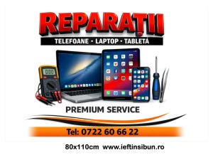 Banner "Reparații Telefoane-Service GSM" – Personalizat, 80 × 110 cm