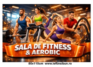 Banner Sală de Fitness și Aerobic Personalizat 80×110 cm