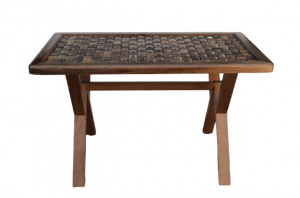 Masa Living Lemn si Sticla, 130x74 cm, Model 276L