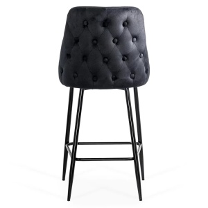 Scaun Bar clasic, cadru fix, catifea Negru Abs 143