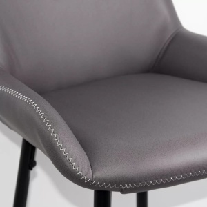 Scaun bar fix piele eco si picioare otel ABS 146 GRI