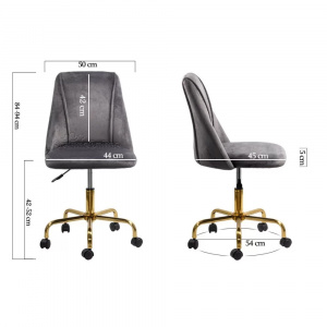 SCAUN DE BIROU ELEGANT DIN CATIFEA SI BAZA AURIE OFF 642