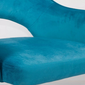 Scaun din catifea pentru birou cu baza aurie OFF 640 bleu