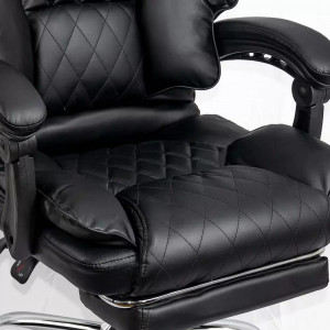 Scaun directorial cu suport picioare, OFF411  Negru