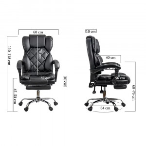 Scaun directorial elegant cu suport picioare, OFF412 Negru