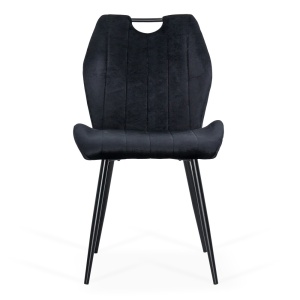 Scaun living negru din catifea cu design modern BUC 204