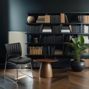 Scaun pentru vizitatori, model HRC613 negru