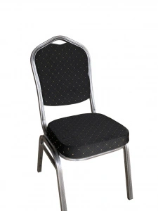 Scaun sala de conferinta, cadru gri deschis/auriu, tapiterie neagra Model 2501N