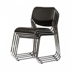 Scaun vizitator Eco, negru, 40x43x76 cm