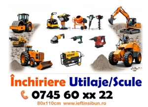Banner "Inchiriere utilaje" Personalizabil 80X110 cm