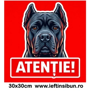 Banner indicator avertizare Atentie Caine Cane Corso 30x30cm