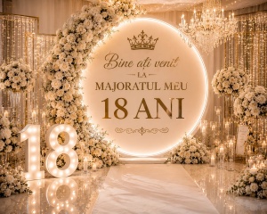 Banner Majorat 18 Ani Model 04 Arcada Aurie | ieftinsibun.ro