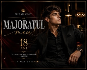 Banner Majorat Băiat Model 06 Elegant Negru | ieftinsibun.ro