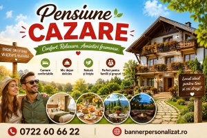 Banner Personalizat Pensiune Cazare model 01