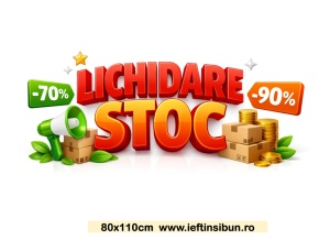 Banner Personalizat Reduceri / Promoții / Lichidare Stoc 80×110 cm