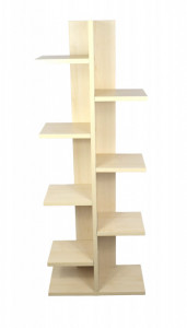 Bibliotecă Verticală cu 9 Rafturi, Înălțime 122 cm, culoare Mesteacan Model: 6075