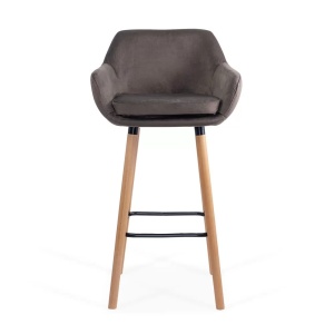 Scaun Bar cu sezut catifea si cadru lemn fag Abs1271 Gri