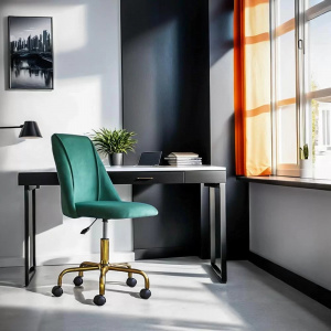 SCAUN DE BIROU ELEGANT DIN CATIFEA SI BAZA AURIE OFF 642
