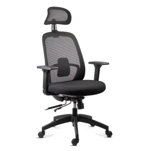 Scaun de birou ergonomic din mesh cu tetieră și brațe 3D OFF 404 negru