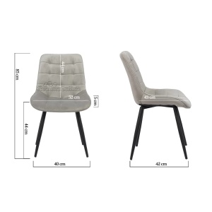 Scaun living din catifea si cadrul metalic