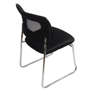 Scaun vizitatori negru din mesh cu cadru metalic, modern HRC 613F