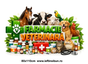 Banner Farmacie Veterinară Personalizat 80×110 cm