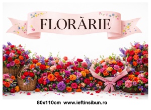 Banner "Florărie Personalizat" 80 × 110 cm