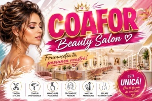 Banner Personalizat Coafor / Salon Înfrumusețare model 09