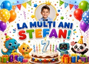 Banner Personalizat La Mulți Ani Stefan model 06