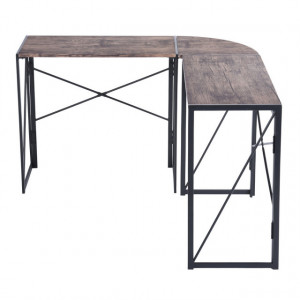 Birou colt Albertin negru si wenge, 38x119.5x75 cm - Img 3