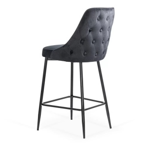 Scaun Bar clasic, cadru fix, catifea Negru Abs 143