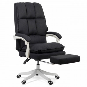 Scaun directorial textil, cu suport pt picioare, OFF 426 Negru/Gri