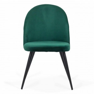 Scaun Living din catifea cu picioare negre BUC207 verde