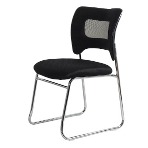 Scaun vizitatori negru din mesh cu cadru metalic, modern HRC 613F