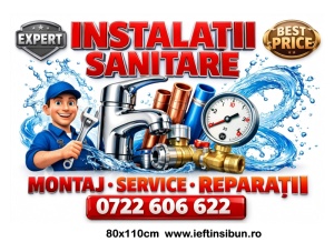 Banner Instalații Sanitare Personalizat 80×110 cm