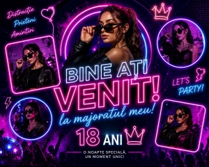 Banner Majorat Model 21 Neon Club Party | ieftinsibun.ro