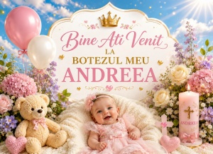 Banner Personalizat Botez model 12