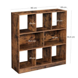 Biblioteca Mini cu rafturi maro