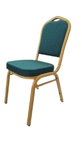 Scaun verde tapitat auriu