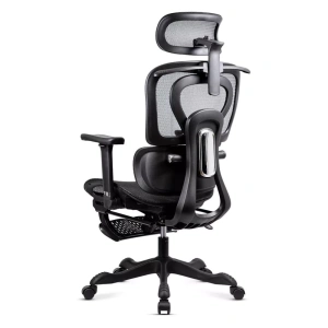 Scaun de birou ergonomic cu masaj lombar, încălzire, rabatare 135° și suport pentru picioare SYYT 9522 negru - Img 5