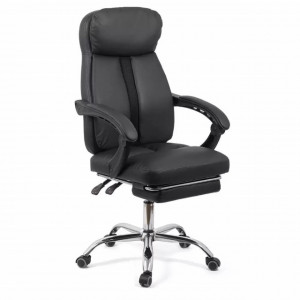 Scaun directorial piele ecologica negru si suport picioare OFF 321