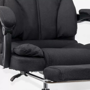 Scaun directorial tapitat stofa,cu suport de picioare OFF 415F negru - Img 2