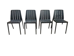 Scaun negru din plastic PP fara brate model KD105 rezistent la exterior pentru terase si dining