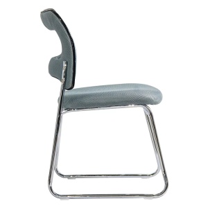 Scaun vizitatori gri din mesh cu cadru metalic de tip sanie HRC 613F