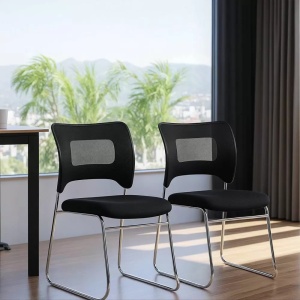 Scaun vizitatori negru din mesh cu cadru metalic, modern HRC 613F