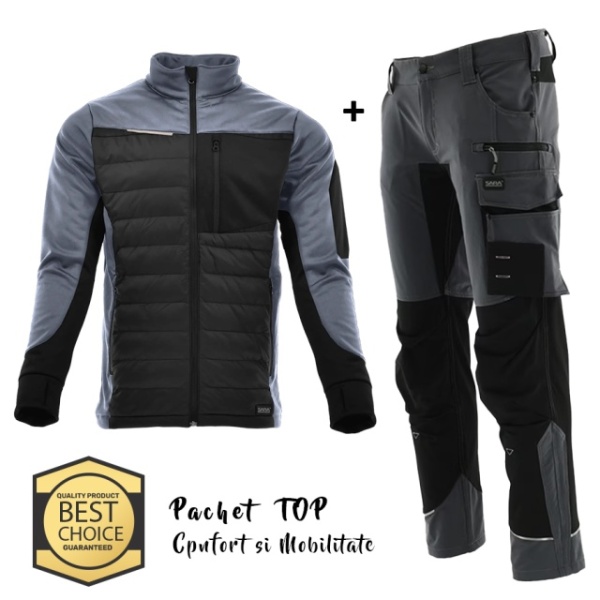 Costum de lucru: Hanorac hibrid si Pantaloni elastici | confort si flexibilitate