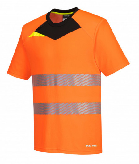 Tricou reflectorizant DX4 confortabil galben, portocaliu fluorescent