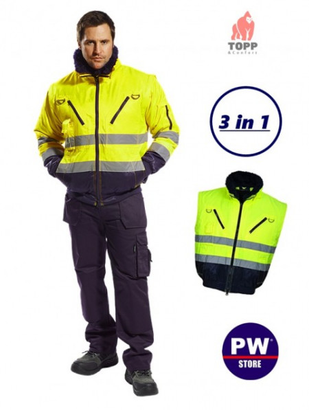 Oferta Decembrie geaca reflectorizanta de iarna cu maneci detasabile 3 in 1