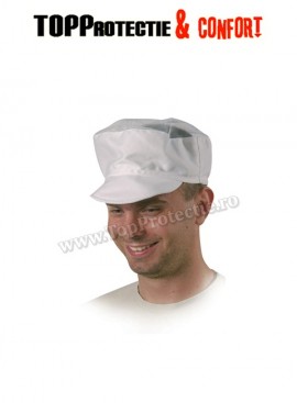 Șapcă din bumbac alb 100% model aerisit cu plasa
